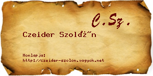 Czeider Szolón névjegykártya